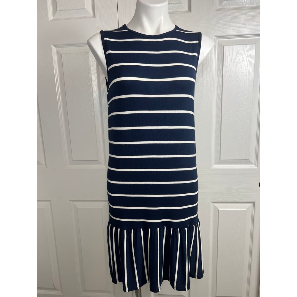Daisy Island Navy and White Striped Dress Size S